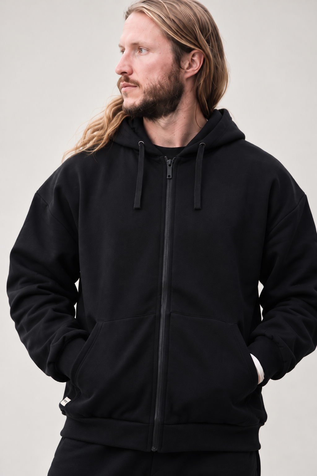 RELAXED ESSENTIAL SOFT BLEND ZIP HOODIE