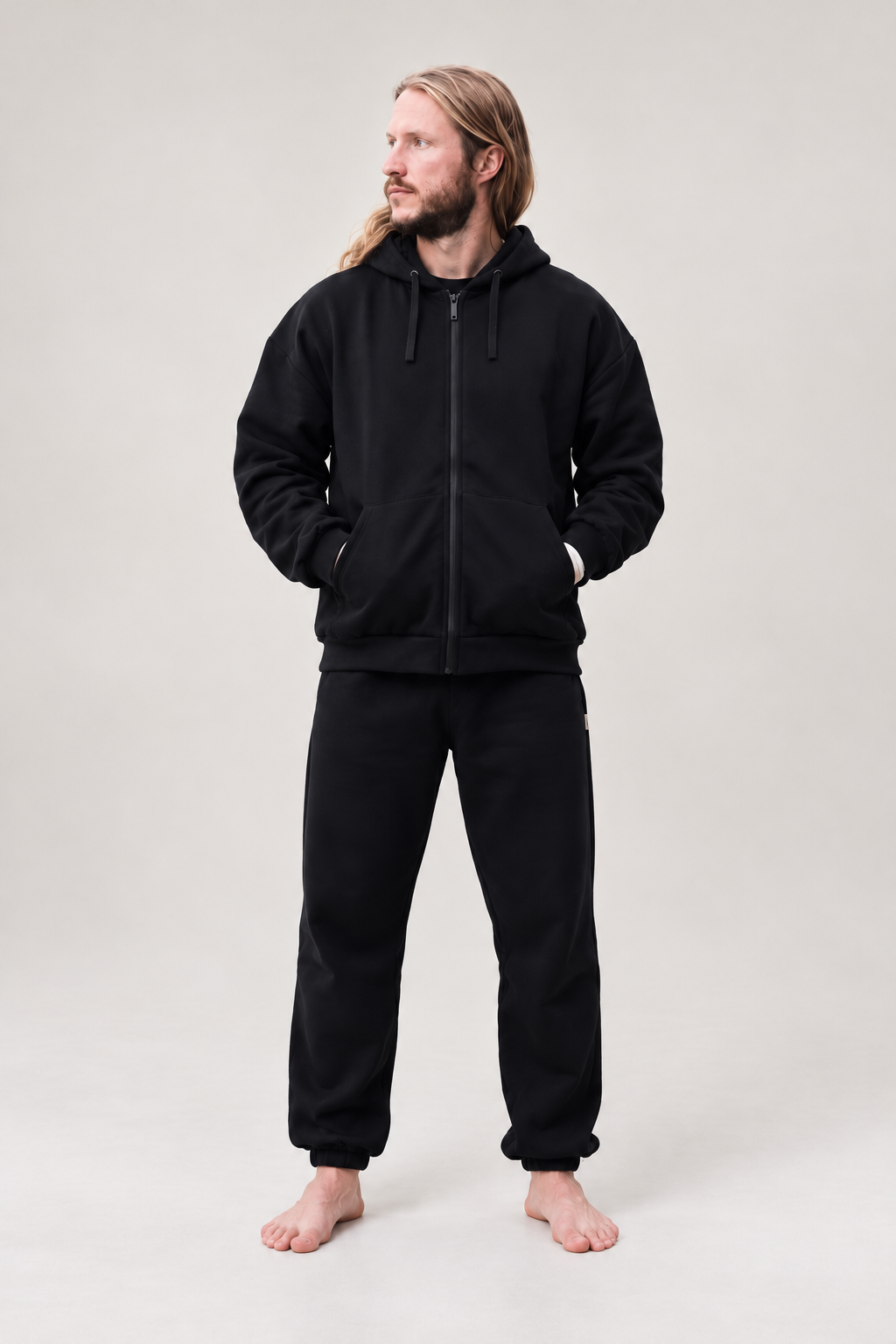 RELAXED ESSENTIAL SOFT BLEND ZIP HOODIE